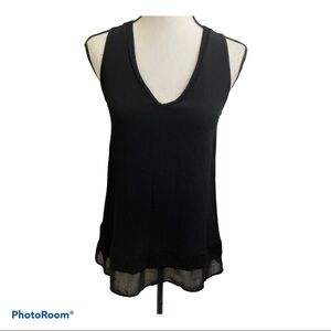 Mossimo Dutti sleeveless sheer black top XS